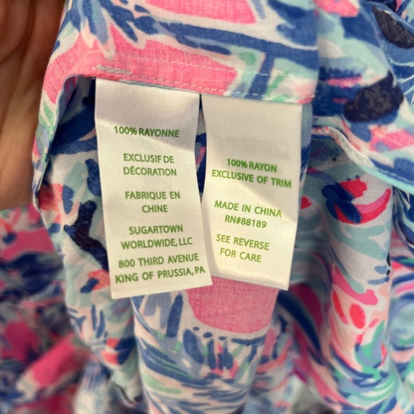 Lilly Pulitzer Khali Bell Sleeve Top Blouse in Cabana XS - Picture 9 of 9